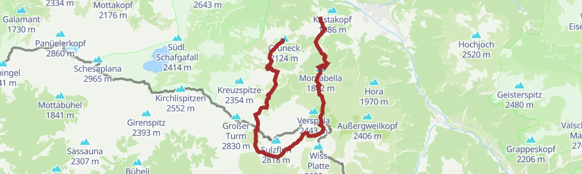 Route map: Hüttentour Rätikon Süd "Leicht"